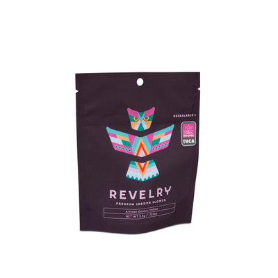 Revelry Frosted Runtz THCA Flower Small Buds (AAA Indoor) premium indoor flower packaging.