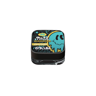 Sugar THCA Diamonds 2g container, Lemon Slushy flavor. Concentrated THCA for enhanced cannabis experience.
