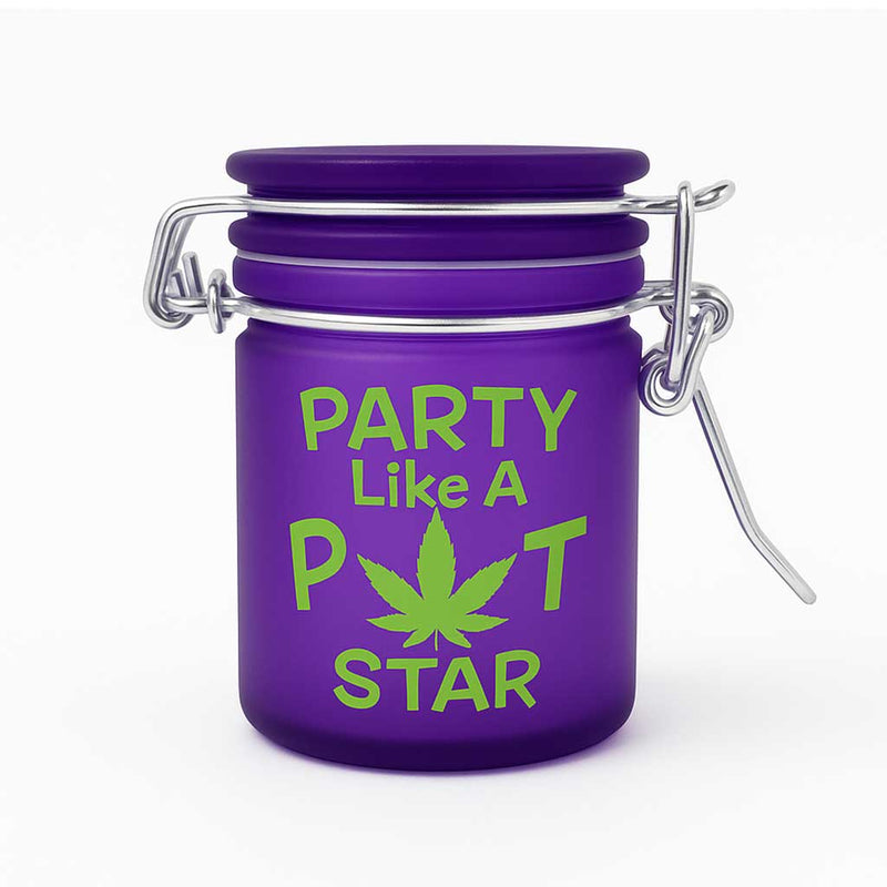 PARTY LIKE A POT STAR GLASS STASH JAR