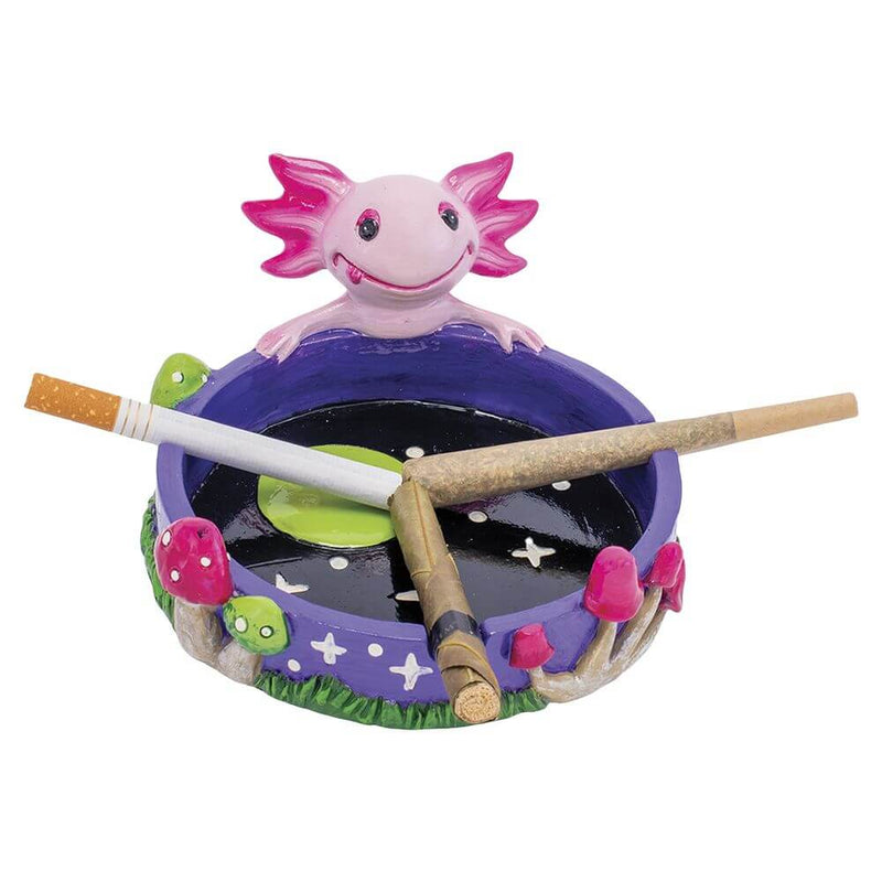 Fujima Pink Axolotl Star & Mushroom Ashtray - 5" x 4.5"