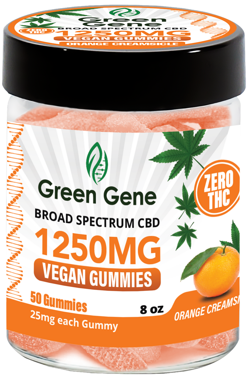 Green Genie CBD Vegan Pectin Infused Gummies w/ B12 Vitamins (625MG - 2500MG)