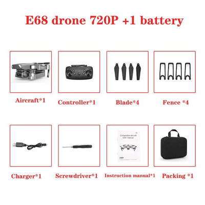 E68 Drone HD wide angle 4K - Cheapnotic