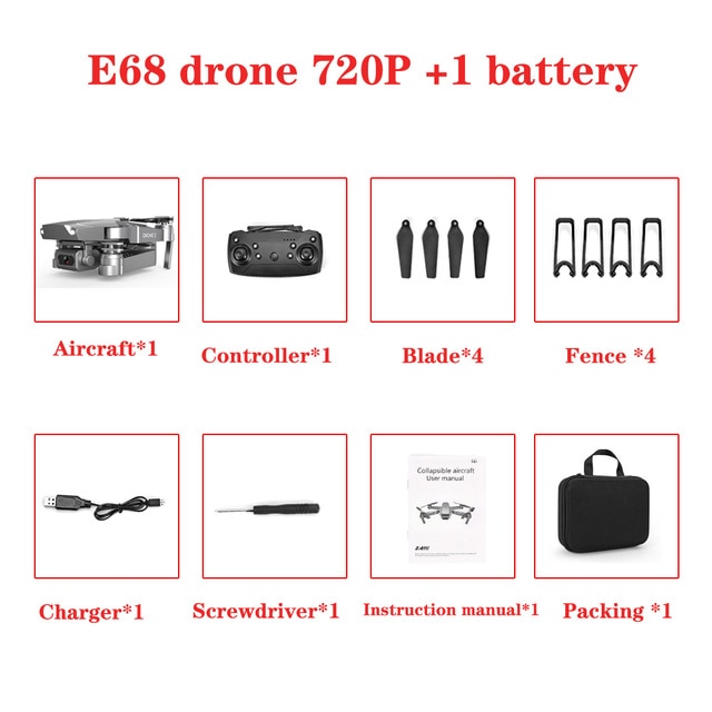 E68 Drone HD wide angle 4K - Cheapnotic