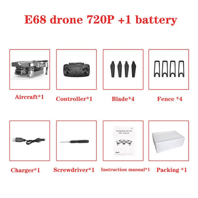 E68 Drone HD wide angle 4K - Cheapnotic