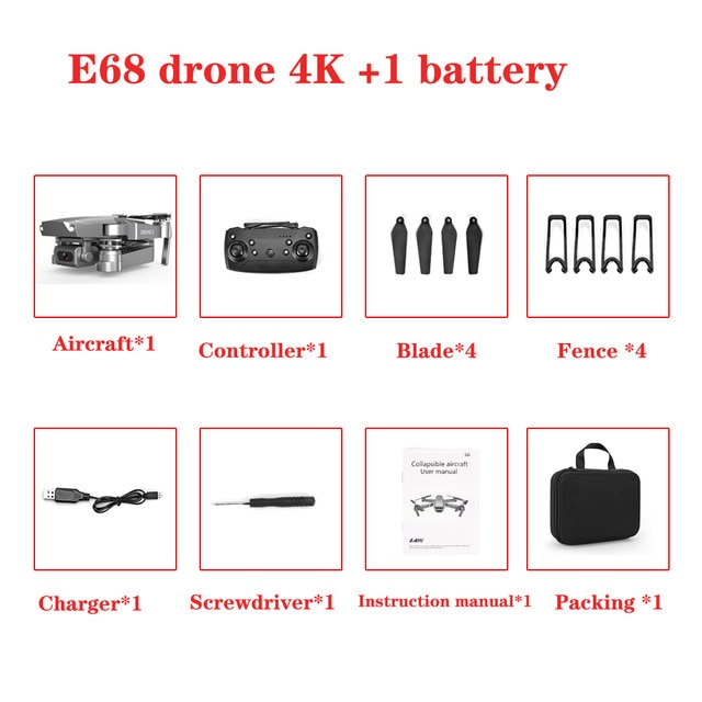 E68 Drone HD wide angle 4K - Cheapnotic